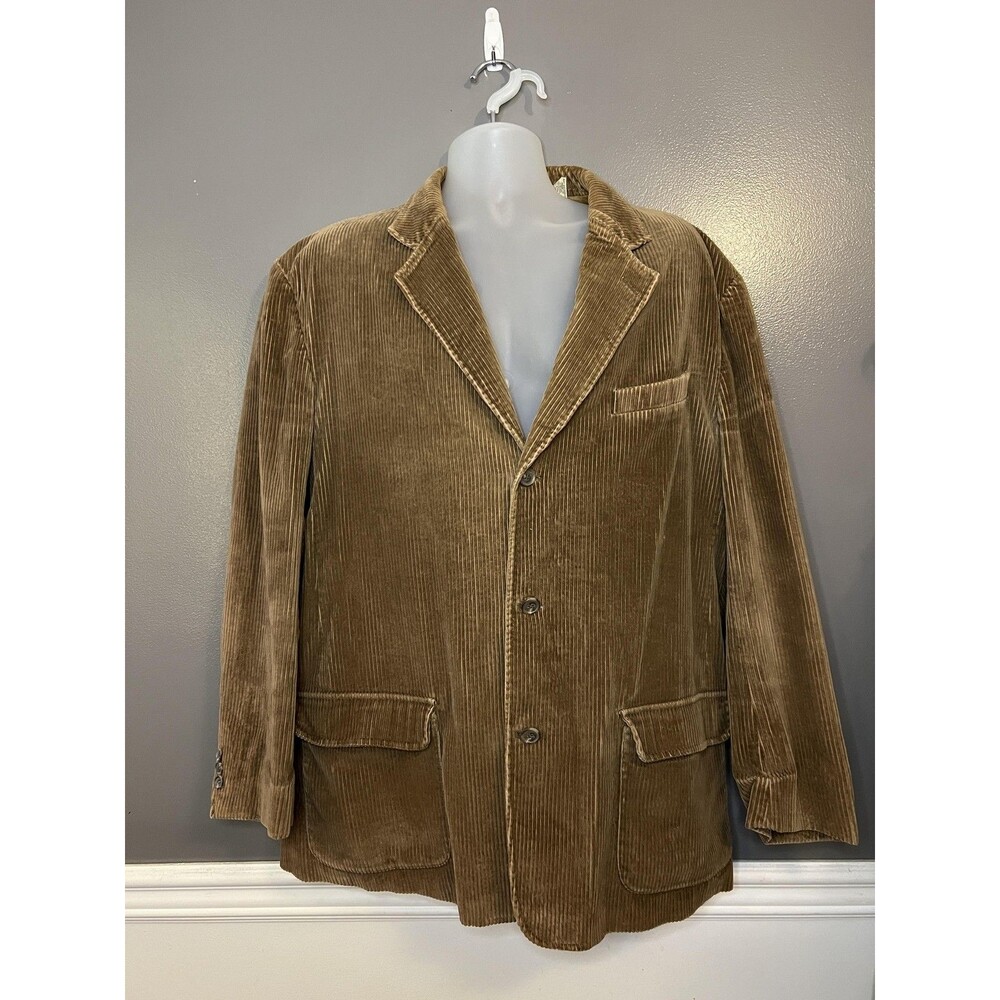 American Eagle Outfitters Corduroy Blazer Jacket Mens Large Brown 3 Button Lined